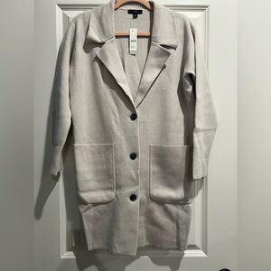 J. Crew Heather Dove Collared Knit Sweater/Jacket